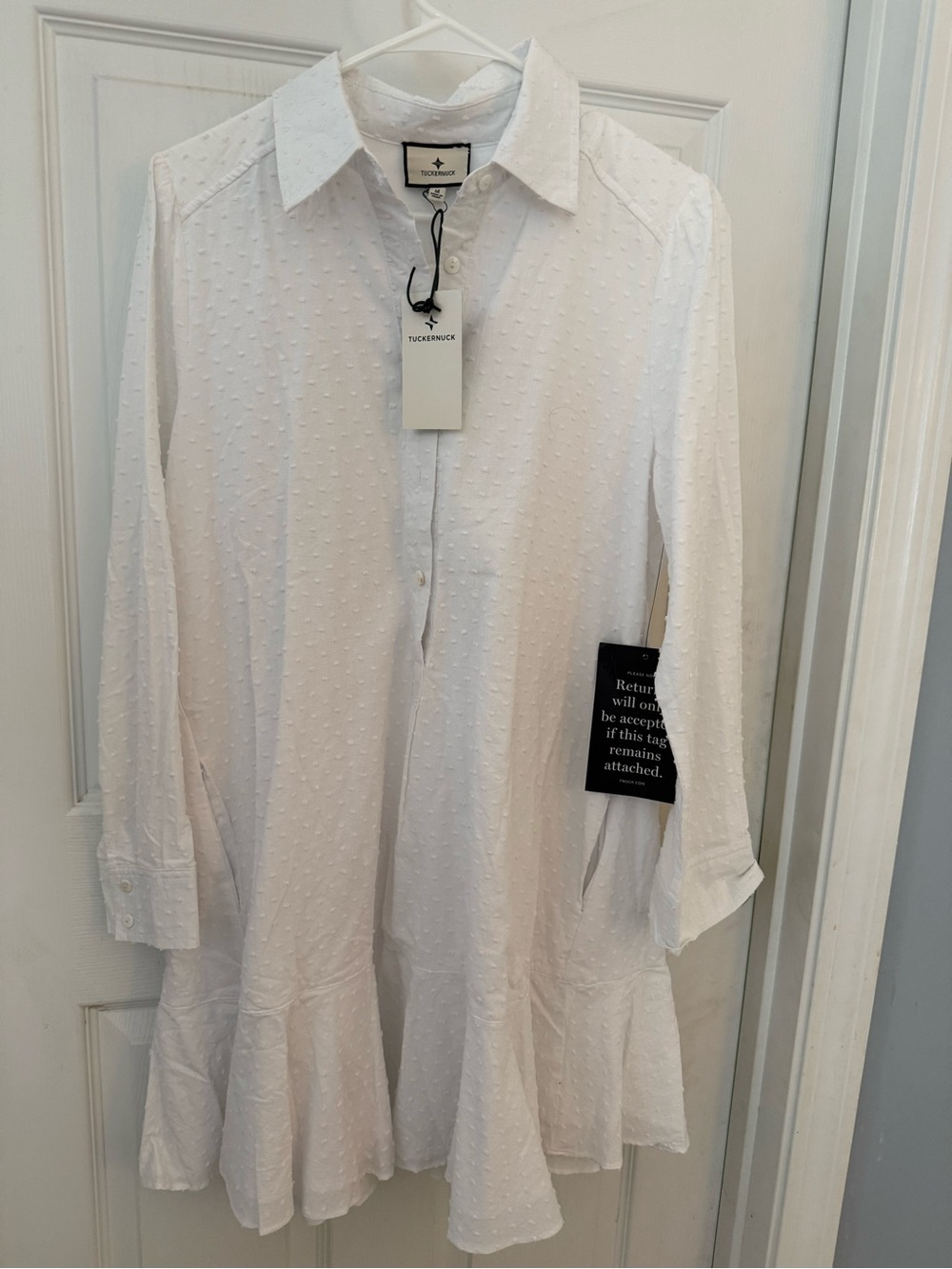 Tuckernuck Callahan Dress – White Swiss Dot – NWT